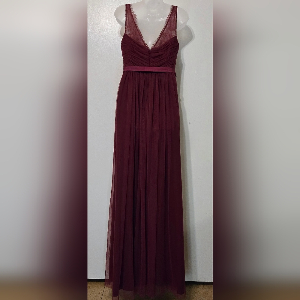 BHLDN Hitherto Fleur Dress In Black Cherry, Size 8 - Picture 4 of 10
